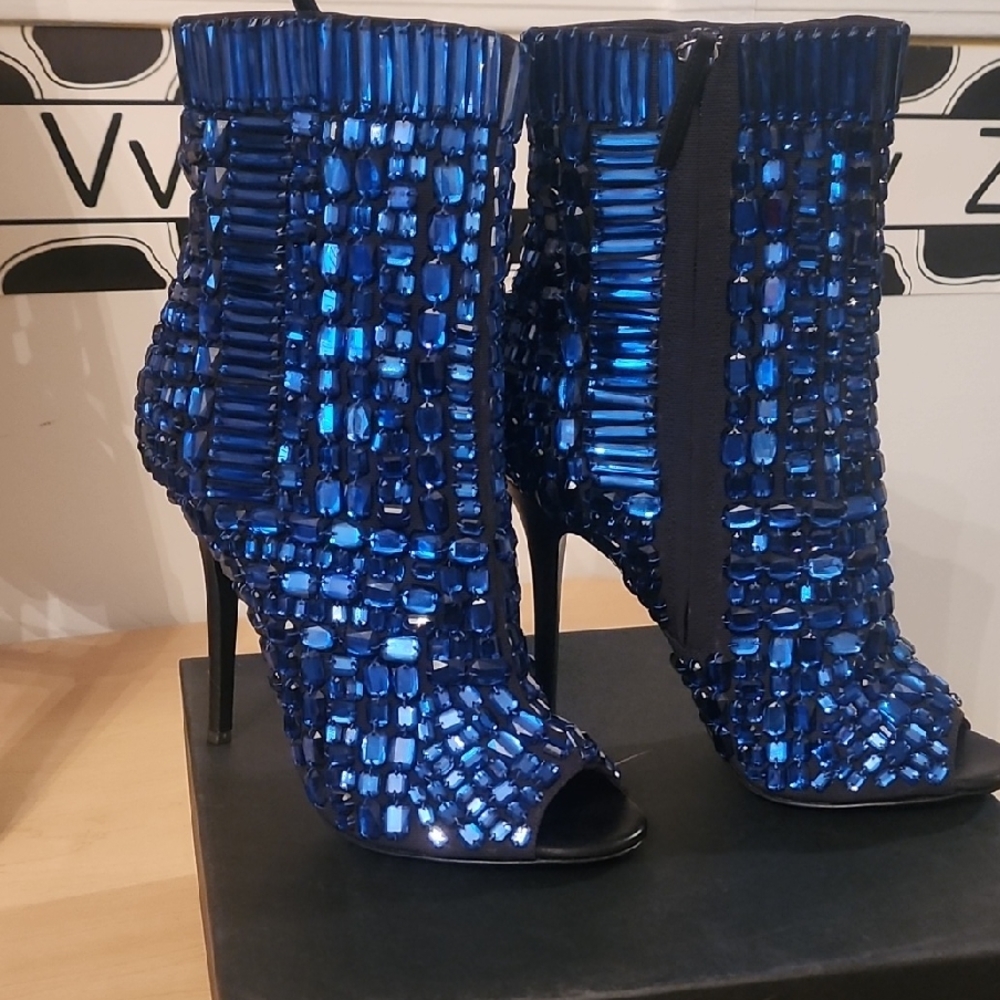 Giuseppe Zanotti Blue Gemstone Heeled Boots